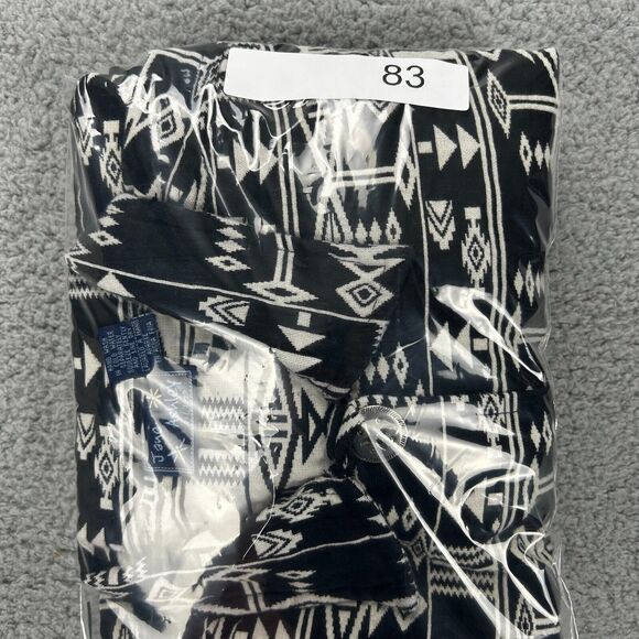Jane Ashley Womens Jacket Coat Black Aztec Southwest Pocket 100% Cotton Size XL - Picture 9 of 9